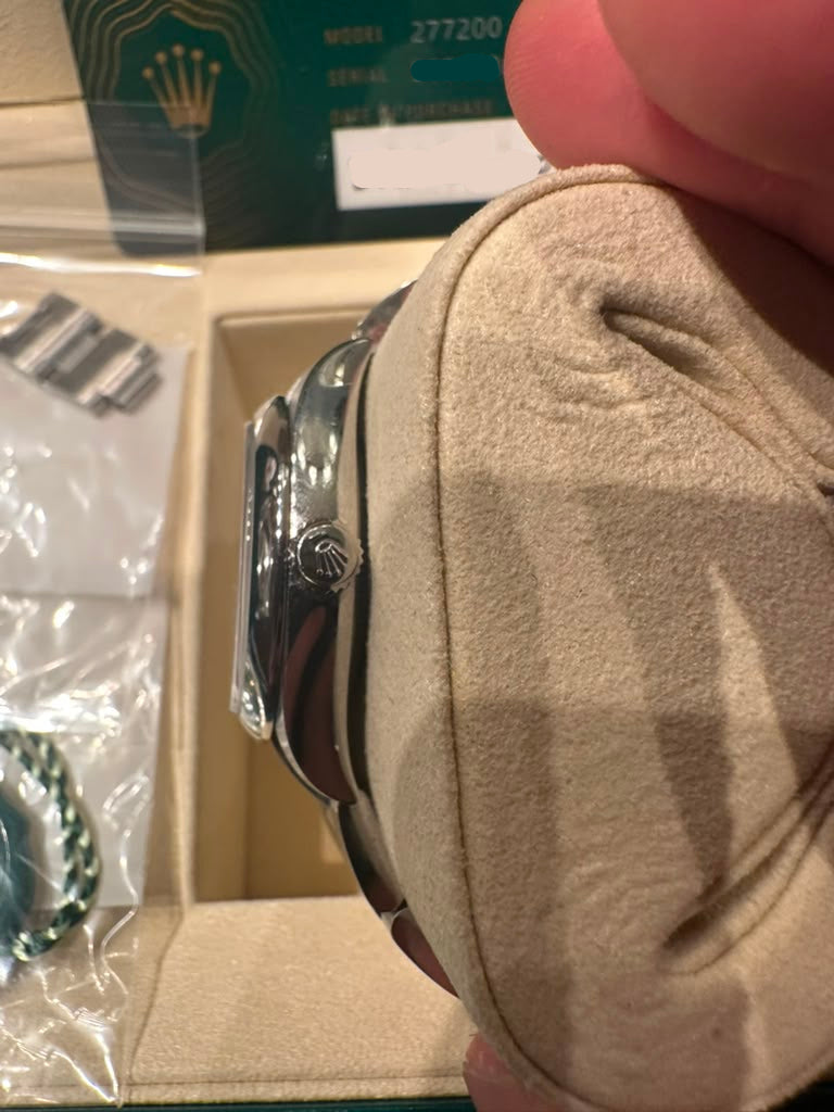Rolex Stainless Steel Oyster Perpetual no date Watch - 31 MM - Oyster Bracelet - Green Dial - 277200-0006