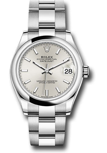 Rolex Stainless Steel Datejust - 31 MM - Oyster Bracelet - Domed Bezel - Silver Index Dial - 278240 sio