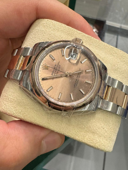 Rolex Steel and Everose Gold Datejust - 31 MM - Oyster Bracelet - Domed Bezel - Rosé Index Dial - 278241-0009
