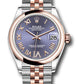 Rolex Steel and Everose Gold Datejust - 31 MM - Jubilee Bracelet - Domed Bezel -  Aubergine Diamond Roman VI Dial - 278241 aubdr6j