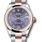 Rolex Steel and Everose Gold Datejust - 31 MM - Oyster Bracelet - Domed Bezel -  Aubergine Roman VI Dial - 278241 aubdr6o