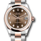 Rolex Steel and Everose Gold Datejust - 31 MM - Oyster Bracelet - Domed Bezel -  Chocolate Diamond Dial - 278241 chodo