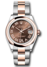 Rolex Steel and Everose Gold Datejust - 31 MM - Oyster Bracelet - Domed Bezel -  Chocolate Roman IV Dial - 278241-0003