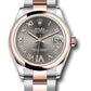 Rolex Steel and Everose Gold Datejust - 31 MM - Oyster Bracelet - Domed Bezel - Dark Rhodium Roman Dial - 278241 dkrhdr6o