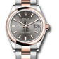 Rolex Steel and Everose Gold Datejust - 31 MM - Oyster Bracelet - Domed Bezel - Dark Rhodium Index Dial - 278241 dkrhio