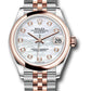 Rolex Steel and Everose Gold Datejust - 31 MM - Jubilee Bracelet - Domed Bezel - White Mother-of-Pearl Diamond Dial - 278241 mdj