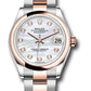 Rolex Steel and Everose Gold Datejust - 31 MM - Oyster Bracelet - Domed Bezel - White Mother-Of-Pearl Diamond Dial - 278241 mdo