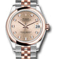 Rolex Steel and Everose Gold Datejust - 31 MM - Jubilee Bracelet - Domed Bezel - Rose Diamond Dial - 278241 rodj