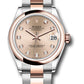 Rolex Steel and Everose Gold Datejust - 31 MM - Oyster Bracelet - Domed Bezel - Rosé Diamond Dial - 278241 rodo