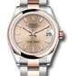 Rolex Steel and Everose Gold Datejust - 31 MM - Oyster Bracelet - Domed Bezel - Rosé Index Dial - 278241 roio