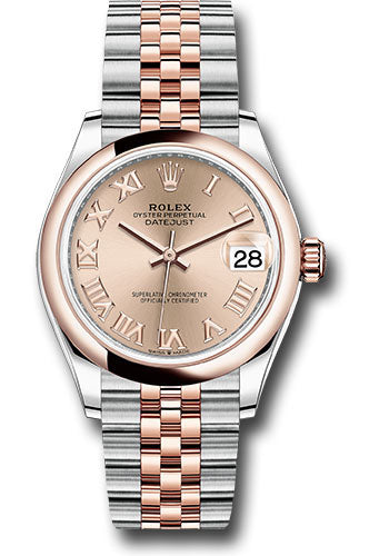 Rolex Steel and Everose Gold Datejust - 31 MM - Jubilee Bracelet - Domed Bezel - Rose Roman Dial - 278241 rorj