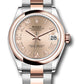 Rolex Steel and Everose Gold Datejust - 31 MM - Oyster Bracelet - Domed Bezel - Rosé Roman Dial - 278241 roro