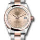 Rolex Steel and Everose Gold Datejust - 31 MM - Oyster Bracelet - Domed Bezel - Rosé Roman Dial - 278241 rsro