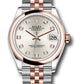 Rolex Steel and Everose Gold Datejust - 31 MM - Jubilee Bracelet - Domed Bezel - Silver Diamond Dial - 278241 sdj