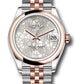 Rolex Steel and Everose Gold Datejust - 31 MM - Jubilee Bracelet - Domed Bezel -  Silver Floral Motif Diamond Dial - 278241 sflomdj