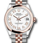 Rolex Steel and Everose Gold Datejust - 31 MM - Jubilee Bracelet - Domed Bezel -  White Roman Dial - 278241 wrj