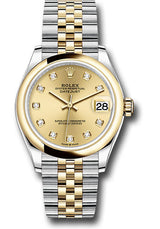 Rolex Steel and Yellow Gold Datejust - 31 MM - Jubilee Bracelet - Domed Bezel - Champagne Diamond Dial - 278243-0026