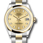 Rolex Steel and Yellow Gold Datejust - 31 MM - Oyster Bracelet - Domed Bezel - Champagne Diamond Dial - 278243 chdo