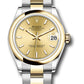 Rolex Steel and Yellow Gold Datejust - 31 MM - Oyster Bracelet - Domed Bezel - Champagne Index Dial - 278243 chio