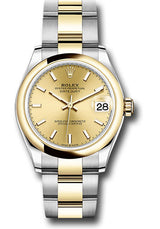 Rolex Steel and Yellow Gold Datejust - 31 MM - Oyster Bracelet - Domed Bezel - Champagne Index Dial - 278243-0013