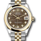 Rolex Steel and Yellow Gold Datejust - 31 MM - Jubilee Bracelet - Domed Bezel - Dark Mother-of-Pearl Diamond Dial - 278243 dkmdj