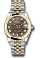 Rolex Steel and Yellow Gold Datejust - 31 MM - Jubilee Bracelet - Domed Bezel - Dark Mother-of-Pearl Diamond Dial - 278243-0024