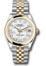 Rolex Steel and Yellow Gold Datejust - 31 MM - Jubilee Bracelet - Domed Bezel - Mother-of-Pearl Diamond Dial - 278243-0028
