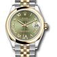 Rolex Steel and Yellow Gold Datejust - 31 MM - Jubilee Bracelet - Domed Bezel - Olive Green Diamond Roman Six Dial - 278243 ogdr6j