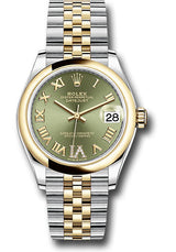 Rolex Steel and Yellow Gold Datejust - 31 MM - Jubilee Bracelet - Domed Bezel - Olive Green Diamond Roman Six Dial - 278243-0016
