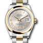 Rolex Steel and Yellow Gold Datejust - 31 MM - Oyster Bracelet - Domed Bezel -  Silver Diamond Roman Six Dial - 278243 sdr6o