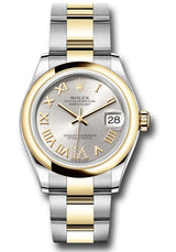 Rolex Steel and Yellow Gold Datejust - 31 MM - Oyster Bracelet - Domed Bezel -  Silver Diamond Roman Six Dial - 278243-0003