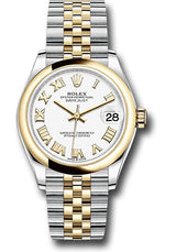 Rolex Steel and Yellow Gold Datejust - 31 MM - Jubilee Bracelet - Domed Bezel - White Roman Dial - 278243-0002