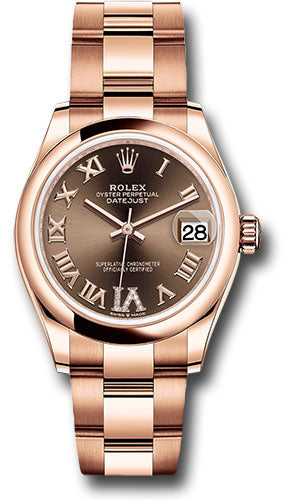 Rolex Everose Gold Datejust - 31 MM - Oyster Bracelet - Domed Bezel - Chocolate Diamond Six Dial - 278245 chodr6o