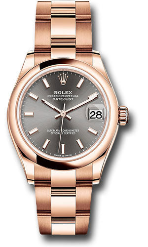 Rolex Everose Gold Datejust - 31 MM - Oyster Bracelet - Domed Bezel - Rhodium Index Dial - 278245 dkrhio