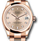 Rolex Everose Gold Datejust - 31 MM - Oyster Bracelet - Domed Bezel - Rosé Diamond Dial - 278245 rsdo