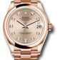 Rolex Everose Gold Datejust - 31 MM - President Bracelet - Domed Bezel - Rosé Diamond Dial - 278245 rsdp