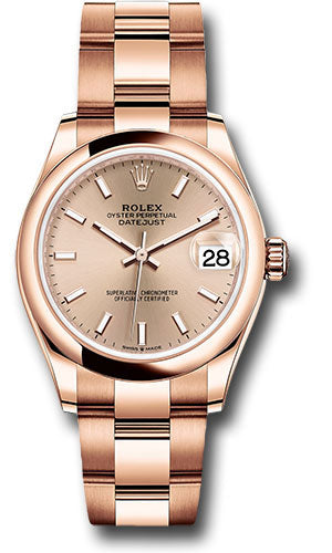 Rolex Everose Gold Datejust - 31 MM - Oyster Bracelet - Domed Bezel - Rosé Index Dial - 278245 rsio