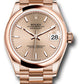 Rolex Everose Gold Datejust - 31 MM - President Bracelet - Domed Bezel - Rosé Index Dial - 278245 rsip