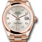 Rolex Everose Gold Datejust - 31 MM - President Bracelet - Domed Bezel - Silver Diamond Dial - 278245 sdp