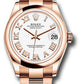 Rolex Everose Gold Datejust - 31 MM - Oyster Bracelet - Domed Bezel - White Roman Dial - 278245 wro