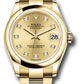 Rolex Yellow Gold Datejust - 31 MM - Oyster Bracelet - Domed Bezel - Champagne Diamond Dial - 278248 chdo