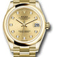 Rolex Yellow Gold Datejust - 31 MM - President Bracelet - Domed Bezel - Champagne Diamond Dial - 278248 chdp