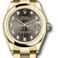 Rolex Yellow Gold Datejust - 31 MM - Oyster Bracelet- Domed Bezel - Dark Grey Diamond Dial - 278248 dkgdo