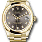 Rolex Yellow Gold Datejust - 31 MM - President Bracelet - Domed Bezel - Dark Grey Diamond Dial - 278248 dkgdp