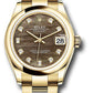 Rolex Yellow Gold Datejust - 31 MM - Oyster Bracelet - Domed Bezel - Dark Mother-of-Pearl Diamond Dial - 278248 dkmdo