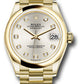 Rolex Yellow Gold Datejust - 31 MM - President Bracelet - Domed Bezel - Silver Diamond Dial - 278248 sdp