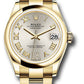 Rolex Yellow Gold Datejust - 31 MM - Oyster Bracelet - Domed Bezel - Silver Diamond Six Dial - 278248 sdr6o