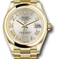 Rolex Yellow Gold Datejust - 31 MM - President Bracelet - Domed Bezel - Silver Diamond Six Dial - 278248 sdr6p