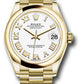 Rolex Yellow Gold Datejust - 31 MM - President Bracelet - Domed Bezel - White Roman Dial - 278248 wrp