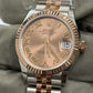 Rolex Steel and Everose Gold Datejust - 31 MM - Jubilee Bracelet - Fluted Bezel - Rose Roman Dial - 278271-0006